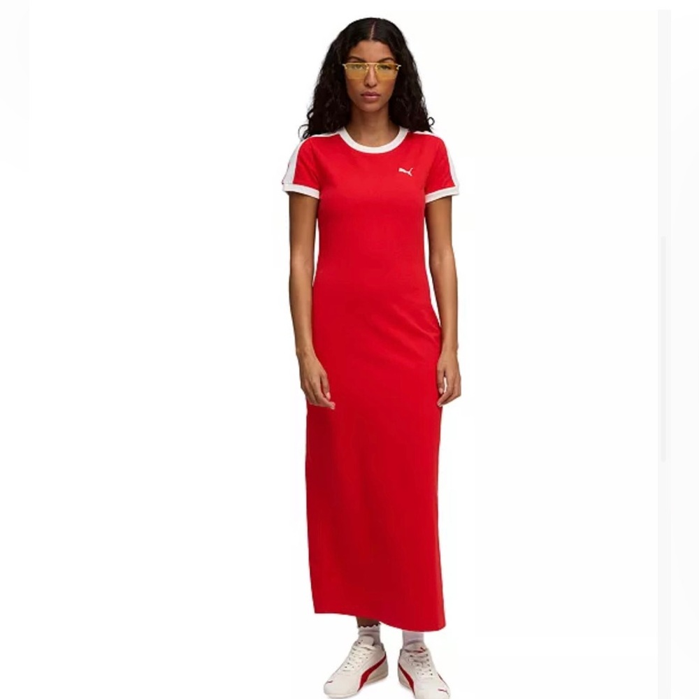 Puma Women’s Red Short-Sleeve Maxi Dress